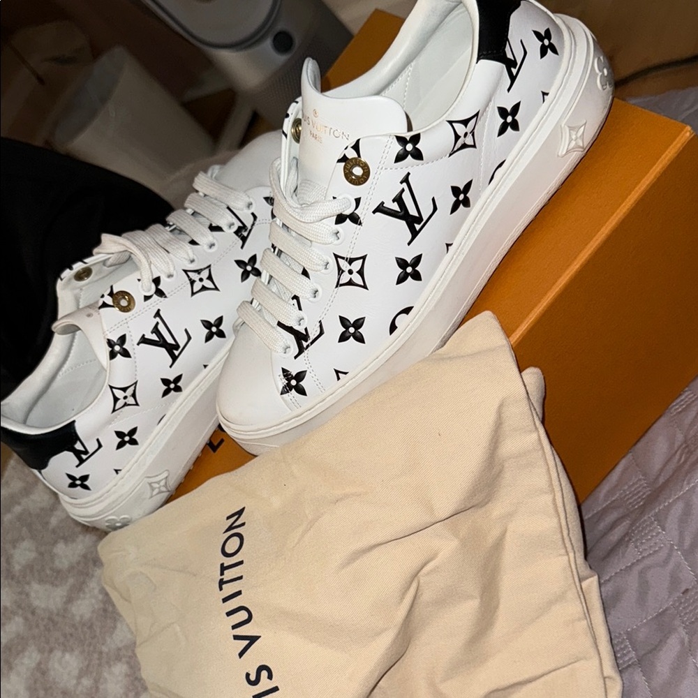Louis Vuitton Monogram White and Black Sneakers